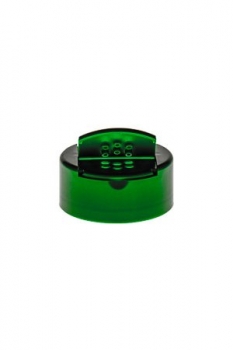 Streuverschluss grün für 100ml-Kunststoff-Dose, Flapper Cap mit 2 Öffnungen, solange Vorrat!